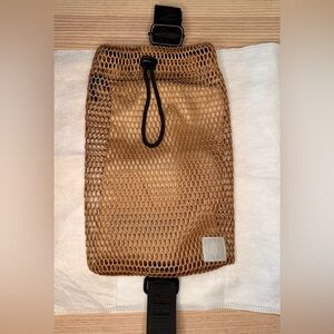 Tan Mesh Drawstring Bag